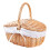 Picnic Basket Hand Woven Single Handle Large Capacity Backyard Gatherings 1