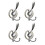 Pack of 4 Space Saving Bathroom Hooks Multifunctional-4 A05 1