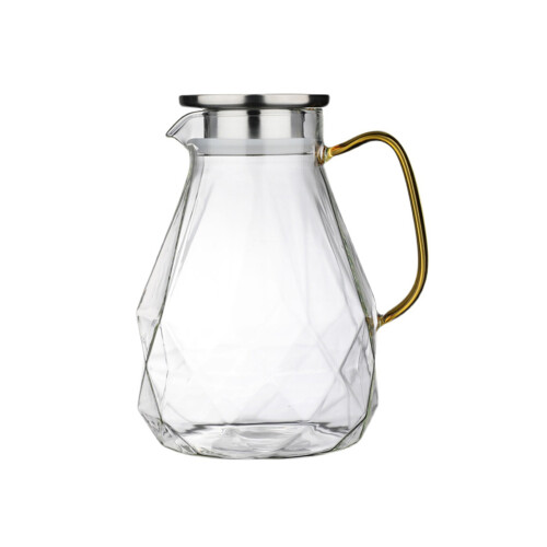 Karaff 2,2 liter, glaskanna med lock, transparent 1