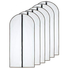 Mølltette klesposer 60 cm x 120 cm (pakke med 6) Svarte sider Pustende, gjennomsiktige klesposer med glidelås i full lengde for vi
