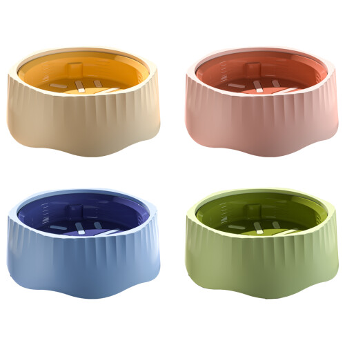 Unique Detachable Dish Cats Bowl Slows Down Feeding for-Blue 1