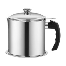Oil Holder with Strainer Stainless Steel Container for Frying