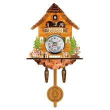 Wooden Cuckoo Clock with Pendulum, Cuckoo Clocks Sound Decorative Wall Clock Vintage Style Design Retro Clock Accurate Timekeeping Auto Swing Pendulum