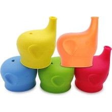 buc capace pentru pahare cu sifon din silicon, design minunat cu elefant, capace anti-scurgere pentru copii