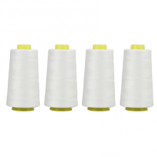 4 stk. overlocktråd hvit premium polyester solid slitesterk slitesterk mye brukt hvit tråd