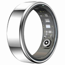 (Sølv #12 21,5 mm) R99 Smart Ring med opladningsetui understøtter puls, blodilt, søvnmåling - Sølv #12 21