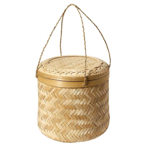 Vävd hållare i bambu, bambu, 20x20cm, dammtät, 1-pack 1