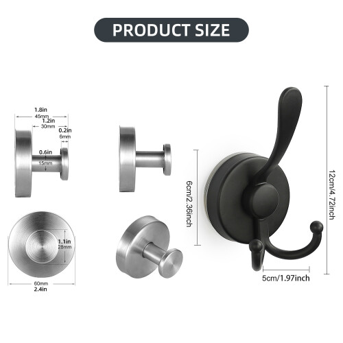Pack of 4 Powerful Suction Hooks Luxurious Suction Cup-4 A06 2