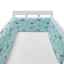 Cot Liner 300 x 30 cm, Breathable Mesh Crib Rail Bumper, Padded Headboard Side Protectors, All Round Crib Rail Cover