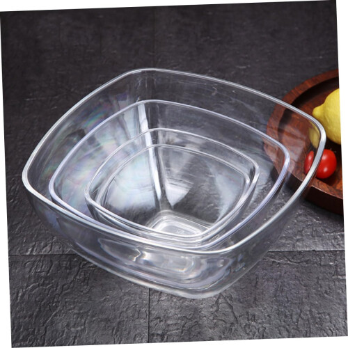 Acrylic Dessert Bowl Medium Square Serving Bowl, Lightweight MultiUse for Fruit Yogurt Ice Cream, Kitchenware for Home 1