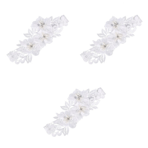3Teiliges Bräutigamstrumpfband Spitze Mit Perlmuttblüte 2