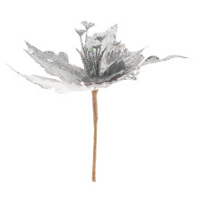 Batteridrivna timerljus DIY konstgjorda blomsterdekorationer långvariga julblomsplockar med glittereffekt för kransar och granar