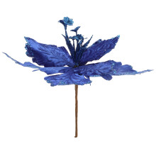 Batteridrivna timerljus DIY konstgjorda blomsterdekorationer långvariga julblomsplockar med glittereffekt för kransar och granar