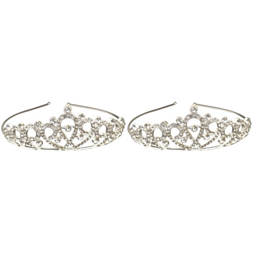 2St Glitzernde Haarreif Tiara Für Silber 1