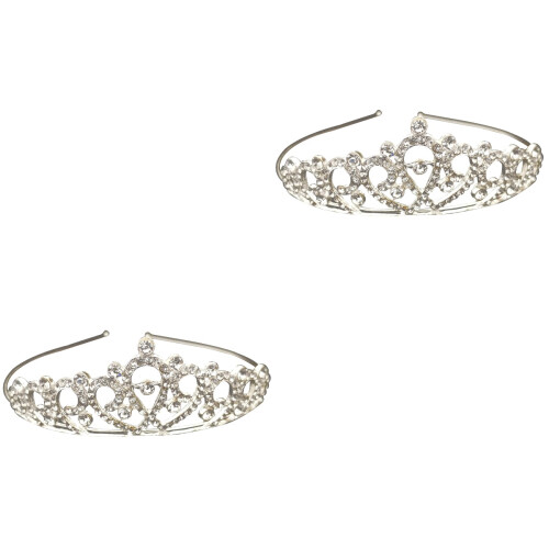2St Glitzernde Haarreif Tiara Für Silber 2