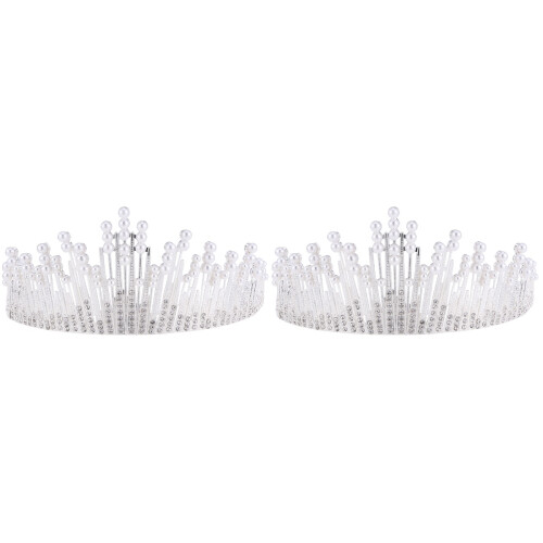 2Stk Barock Tiara Perlen Haarschmuck 1