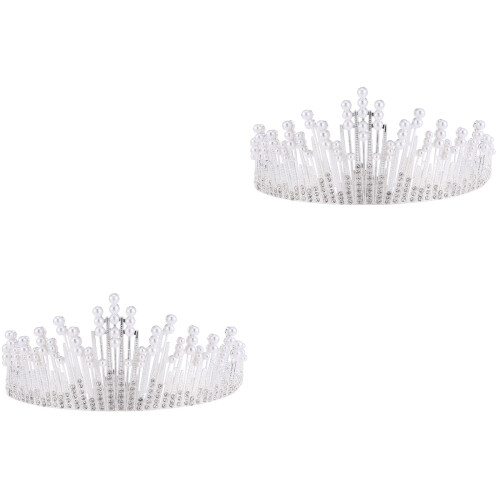 2Stk Barock Tiara Perlen Haarschmuck 2