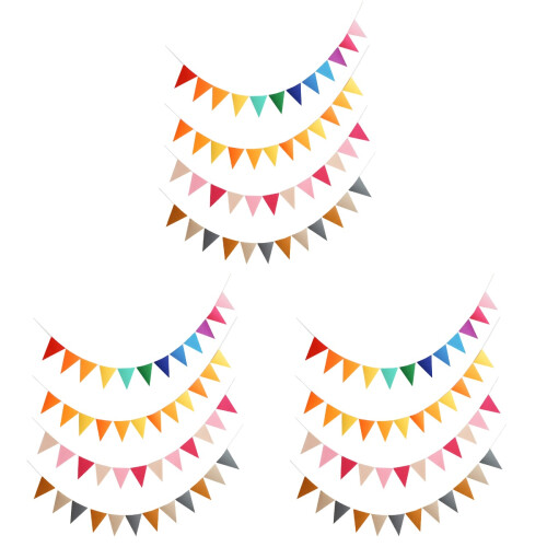 12 Sets Felt Flagge Banner Geburtstagsdeko 1