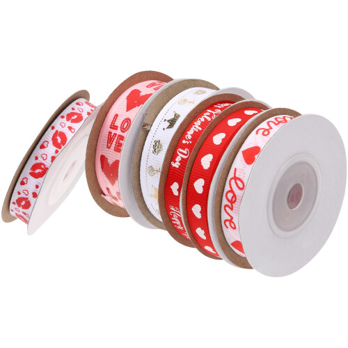 30 Rolls Day Ribbon With Delicate Heart Pattern