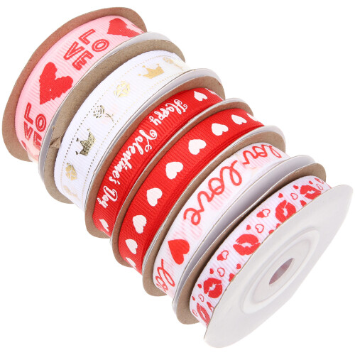 30 Rolls Day Ribbon With Delicate Heart Pattern 2