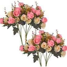 Rosas de seda elegantes, decoração para festas de casamento, ângulo de curvatura ajustável, decoração para casa e escritório, alívio do