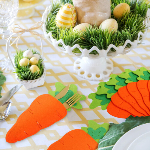 30 Pcs Easter Fork Spoon Holder Tableware Storage Bag 2
