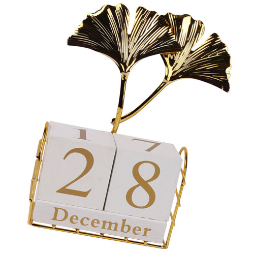 3Pcs Desk Block Calendar Rustic Desktop Perpetual Office Decor