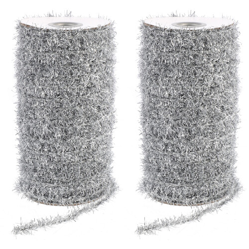 2 Glitzer Tinsel Für Weihnachtsbaum Metallisch Party 1