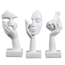Office Bookshelf Decor Collection, Table Decorations for Modern Spaces, Abstract Face Resin Sculptures, Thinker Statues, Creative Home Decoration, Hom