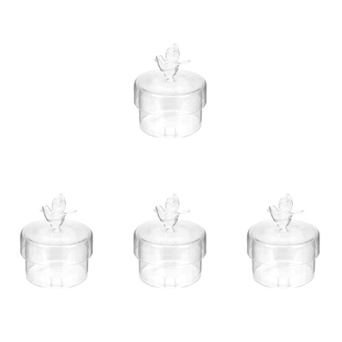 4St Mini Kuchenplatte Mit Glasdeckel Für Desserts 1