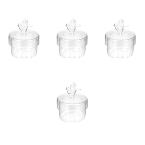 4St Mini Kuchenplatte Mit Glasdeckel Für Desserts 2