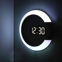 Digital Wall Clock with Sunrise Simulation & Dual Alarms, Large Number Display for Easy Reading