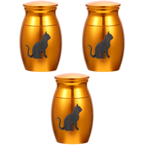 3Stk. Katzen Kremationsurne Grabkapsel Behälter 2
