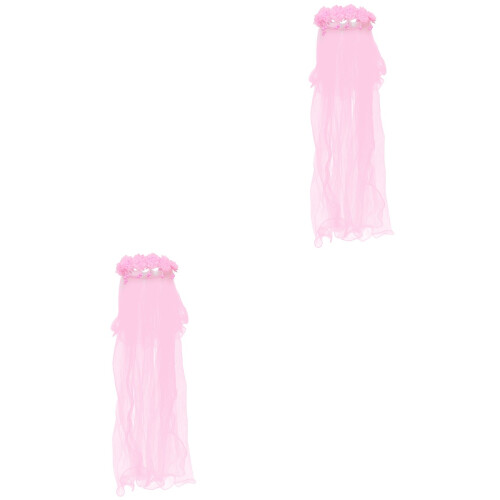 2 Unidades Faixa Floral Véu Coroa 2