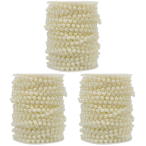 3Pcs Rolo 25M ABS Artificial 6Mm Para Artesanato 1