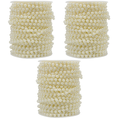 3Pcs Rolo 25M ABS Artificial 6Mm Para Artesanato 2