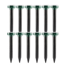 (12PCS Round) 12 Packs Outdoor Solar Ultrasonic Vibration Repeller Snake Repeller Mole Electronic Snake Repeller For Outdoor Garden Yard Farm