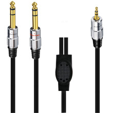 3.5mm to Dual 6.35mm Stereo Audio Cable Splitter-3.5mm male