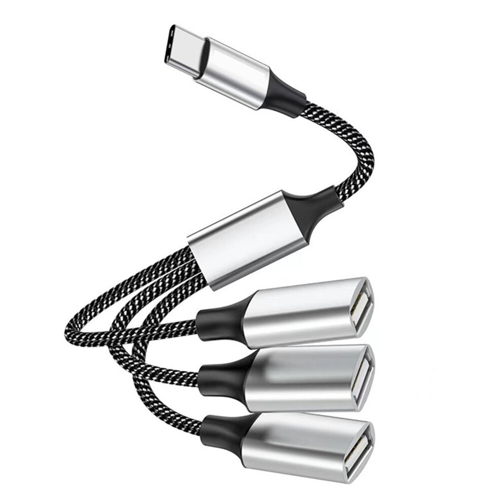 Nylon Braided Type C 3 Usb A Splitter Cable Charging For 7704000273589