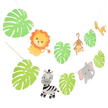 3 Sets Tierblatt-Design Happy-Birthday-Girlanden Partydekoration