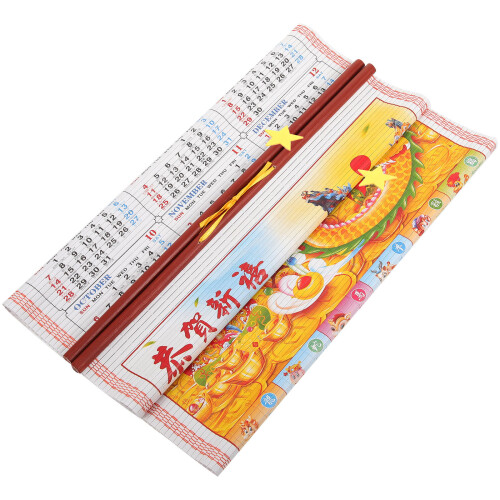 4Pcs Hanging Calendar 2024 Dragon Pattern Yearly Decorative Calendar 2