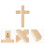 2Pcs Wooden Cross Shape Religious Home Decoration 9