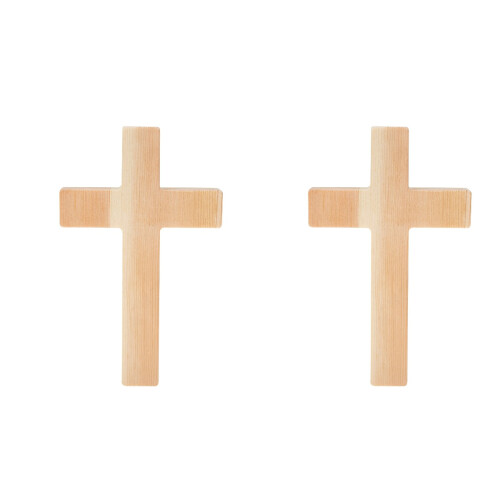 2Pcs Wooden Cross Shape Religious Home Decoration 1