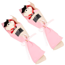 6Ud Ramo Oso Rosa Peluche Decoración Fiesta Graduación Infantil