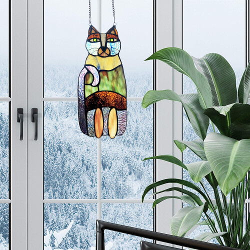 Suncatchers για παράθυρα, δώρα για τους λάτρεις των γατών, εύκολα στην εγκατάσταση, 2