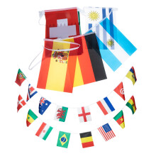 4Stk Polyester 32 Länder Flagge Internationale Wimpelkette Fahne