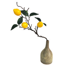 Levensechte kunstmatige citroentros, gele plastic citrustak voor huisdecoratie, keukentafel, feestdecoratie, buigbare draadkern, binnendecoratie.