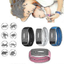 (pink) Free Shipping Ultrasonic Electronic Mosquito Repellent Watch Children's Outdoor Mosquito Bracelet Watches -CHSZ