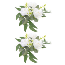 4 Künstlicher Blumenkranz Mit Rose Und Teelichthalter