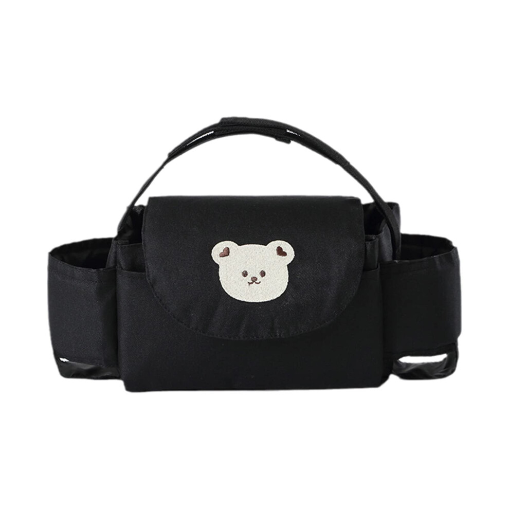 Black Organiser Pram Bag Upgraded Large Capacity Pushchair Organiser For Baby